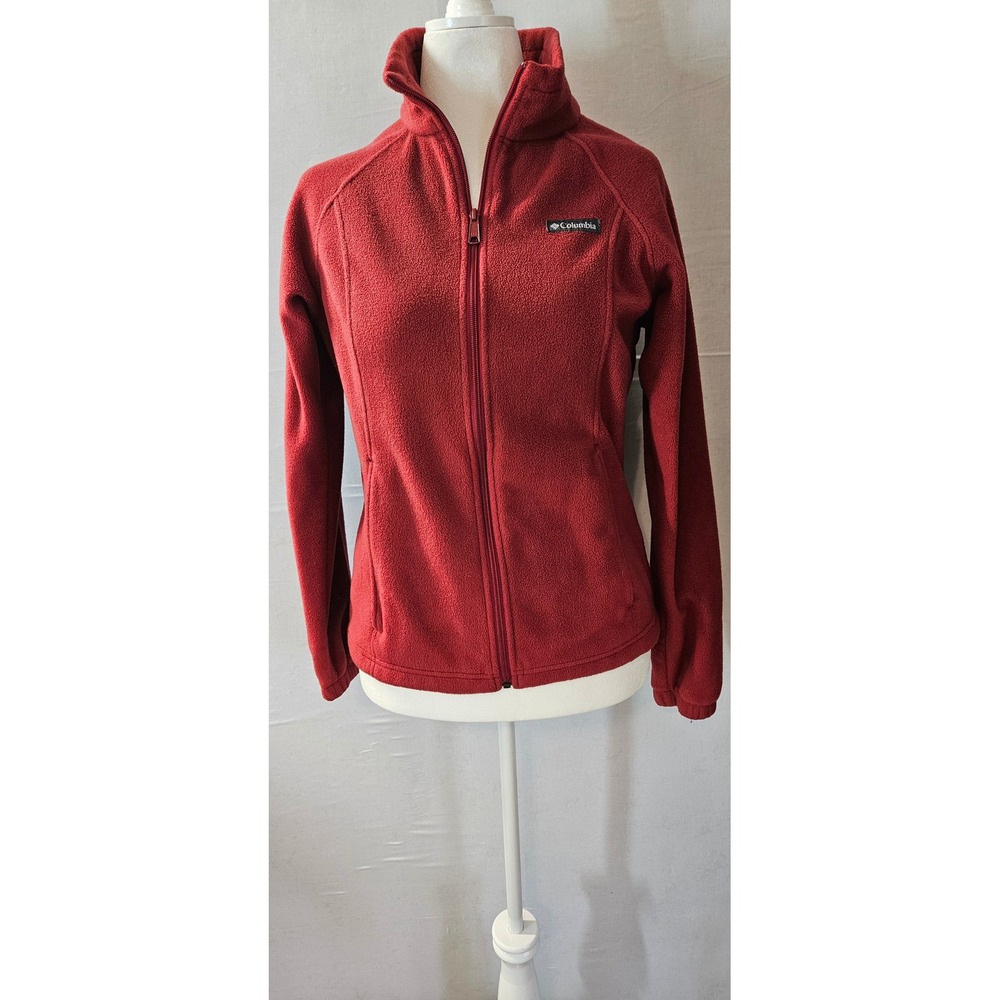 Columbia Benton Springs Full Zip Fleece Jacket Red Womens Medium WL6439